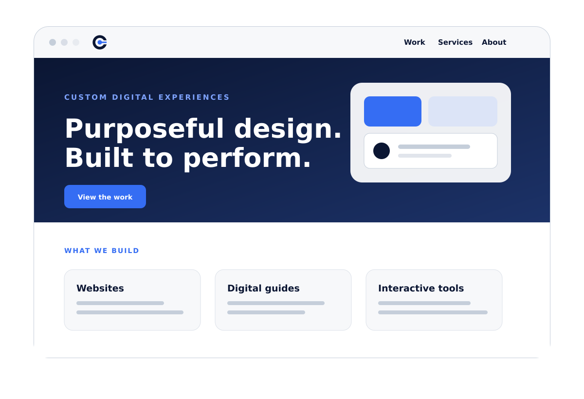 Business website design example